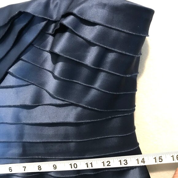 BCBGMaxAzria Halter Dress Size S Blue Polyester Mesh Lined Pleated Backless - Picture 5 of 9